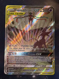 Espeon & Deoxys GX SM240 Tag Team Black Star Promo Sun & Moon Pokemon TCG - Image 2