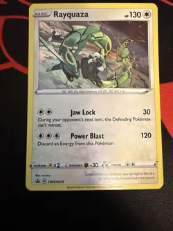 Pokemon Rayquaza SWSH029 2020 Cosmo Holo Black Star Promo NM - Image 1