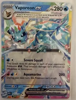 Pokemon TCG Vaporeon EX Double Rare Holo Card 23/131 Prismatic Evolutions - Image 1