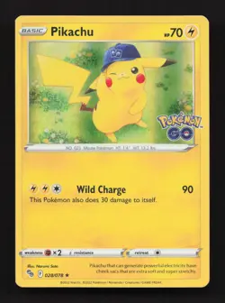 Pikachu 028/078 Holo Rare Pokemon GO Stamped Pokemon Card - Image 1