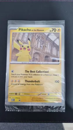 Jumbo Pikachu At The Museum Pokemon Card Black Star Promo In Original Sleeve - Image 1