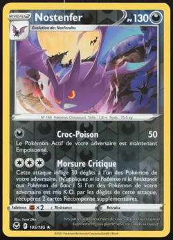 Carte Pokemon Nostenfer 105/195 Reverse Tempete Argentee Francais - Image 1