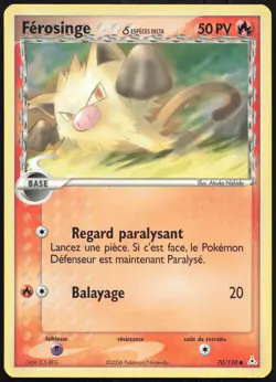 Carte Pokemon Ferosinge 70/110 Fantomes Holon Francais - Image 1