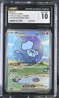 POKEMON CGC 10 Gem Mint 2024 SV Paldean Fates Mew ex 232/091 SIR Bubble Mew - Image 1