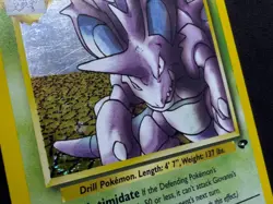 Giovanni's Nidoking 7/132 Gym Challenge Obscured Holo Swirl Unlimited LP Pokemon - Image 4
