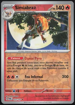 Carte Pokemon Simiabraz 033/167 Reverse Mascarade Crepusculaire Francais - Image 1