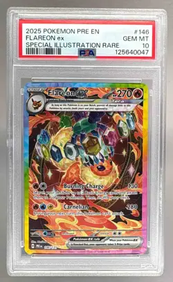 0047 Flareon ex 2025 Pokemon SV Prismatic Evolutions - PRE EN #146 SIR PSA 10 - Image 1