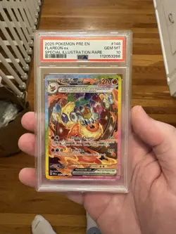 2025 POKEMON PRE EN-PRISMATIC EVOLUTIONS #146 FLAREON EX PSA 10 - Image 1