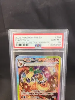 FLAREON EX #146 2025 POKEMON PRE EN-PRISMATIC EVOLUTIONS - PSA 10 - Image 2