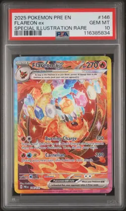 2025 POKEMON PRE EN-PRISMATIC EVOLUTIONS #146 FLAREON EX PSA 10 - Image 1
