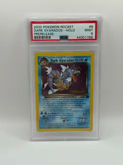 POKEMON 2000 Rocket DARK GYARADOS Holo PRERELEASE #8 PSA 9 Mint RARE - Image 1