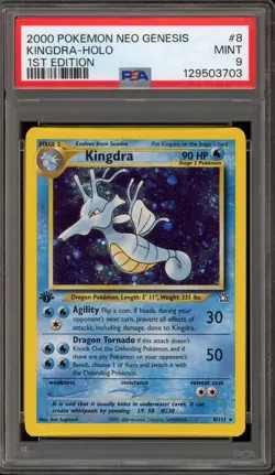 Pokemon Kingdra Neo Genesis 1st Edition Holo Rare #8 PSA 9 Mint - Image 1