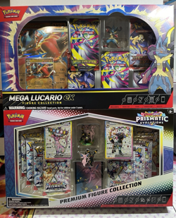 Pokemon TCG Prismatic Evolutions & Mega Lucario Premium Figure Collection Boxes - Image 1