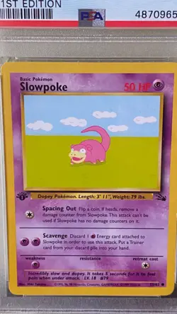 1999 POKEMON FOSSIL SLOWPOKE PSA 6 EX-MINT 1ST EDITION 55/62 - Image 2