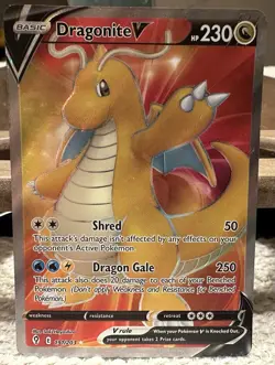 Pokemon TCG Dragonite v Evolving Skies Holo Ultra Rare Full Art Card 191/203 - Image 1