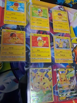Pokemon Ash's Pikachu & Pikachu GX Promo Card Lot SM109-SM113 Holo - Image 1