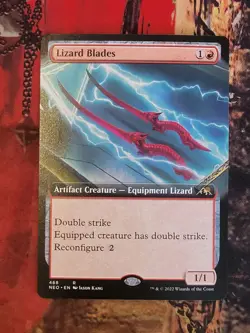 MTG Card: Lizard Blades (Kamigawa: Neon Dynasty) EXTENDED ART - Image 1