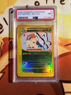 Pokemon TCG Expedition 2002 Butterfree reverse holo #5 PSA 9 - Image 1