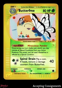 2002 Pokemon-e TCG Expedition Base Set #5 Butterfree REVERSE HOLO - Image 1