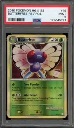 Pokemon Butterfree HeartGold & SoulSilver Reverse Holo Rare #16 PSA 9 Mint - Image 1