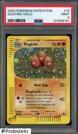 2002 Pokemon Expedition #10 Dugtrio Holo PSA 9 MINT - Image 1