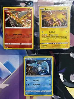 3 Pokemon Card Set Moltres 021/172 Articuno 036/195 Zapdos 048/185 Cosmos Holos - Image 1