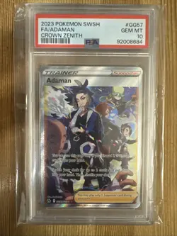 Adaman GG57/GG70 Full Art Trainer Crown Zenith Pokemon Card PSA 10 - Image 1
