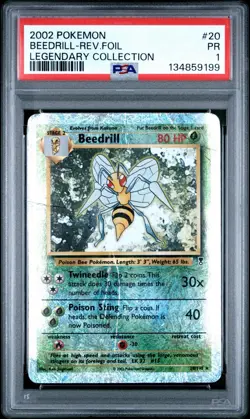 PSA 1 Beedrill Legendary Collection Reverse Holo Foil #20 2002 Pokemon WoTC PR - Image 1