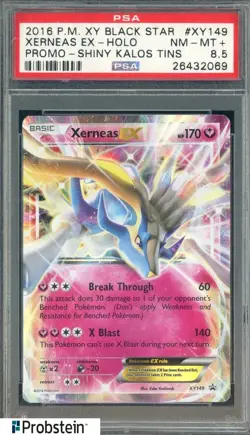 2016 Pokemon Japanese XY Black Star Promo Shiny Kalos Tins Xerneas EX PSA 8.5 - Image 1
