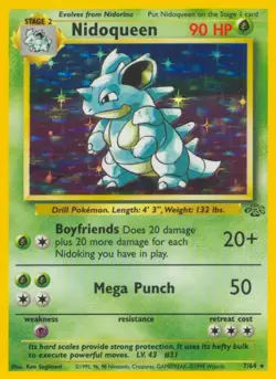 Nidoqueen - 7/64 - Pokemon Jungle Unlimited Holo Rare Card WOTC LP - Image 1