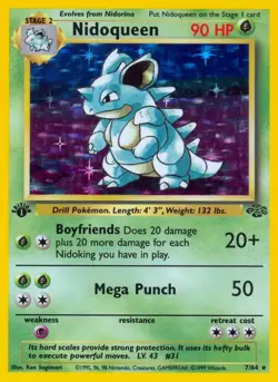 Nidoqueen - 7/64 - Pokemon Jungle 1st Edition Holo Rare Card WOTC LP - Image 1