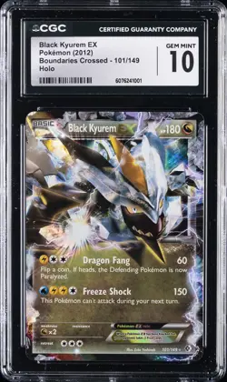 2012 POKEMON BOUNDARIES CROSSED - HOLO #101/149 BLACK KYUREM EX CGC 10 GEM MINT - Image 1