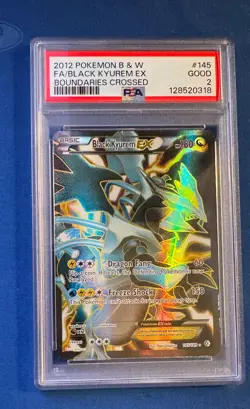 Boundaries Crossed Black Kyurem EX 145/149 Full Art Pokemon Black & White PSA - Image 1