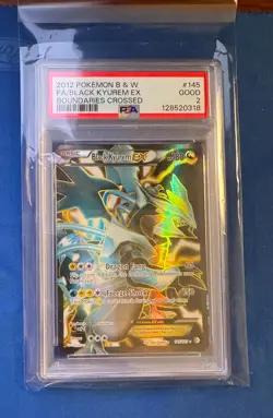 Boundaries Crossed Black Kyurem EX 145/149 Full Art Pokemon Black & White PSA - Image 3