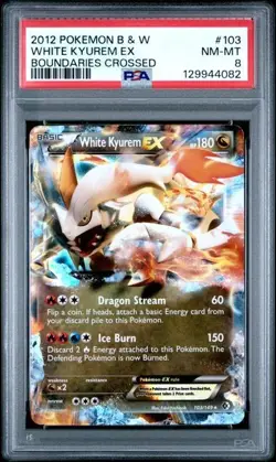 PSA 8 2012 POKEMON BLACK & WHITE BOUNDARIES CROSSED 103 WHITE KYUREM EX - Image 1