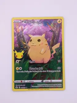 Pokemon Pikachu Card 005/ 025 Full Art Holo 25th Anniversary Celebrations NM - Image 1