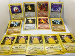 Vintage Pokemon Bundle - Pikachu x5, Team Rocket Dark Cards - 13 Cards - Image 1