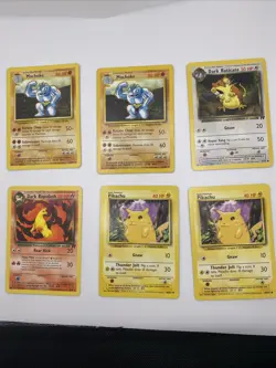 Vintage Pokemon Bundle - Pikachu x5, Team Rocket Dark Cards - 13 Cards - Image 4