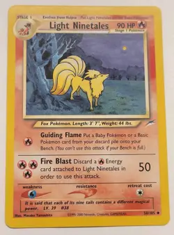 Light Ninetales 50/105 Neo Destiny Regular Card Pokemon TCG Nintendo - Image 1