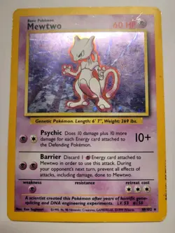 Mewtwo Base Set Holo Card 10/102 TCG Nintendo Pokemon - Image 1