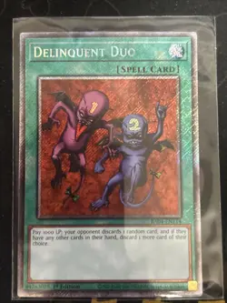 Yu-Gi-Oh Delinquent Duo Platinum Secret Rare Card RA04-EN114 - Image 1