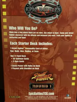 Epic Battles TCG Street Fighter Starter Deck Sealed New Trading Card Game - Image 3
