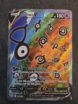Pokemon TCG Unown v Silver Tempest Holo Ultra Rare Alternative Art Card 177/195 - Image 1