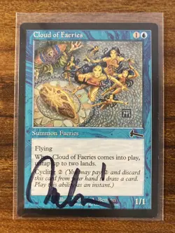 MTG🧚Artist Signed CLOUD OF FAERIES🧚Urza’s Legacy NM/MINT 1999 M. A. Benson Art - Image 1