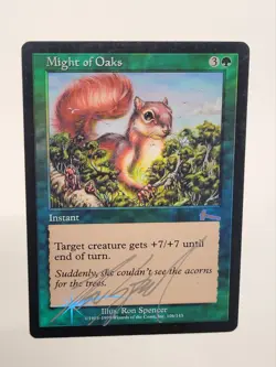 Might of Oaks Ron Spencer Signed Signature Silver MTG Magic - Image 1