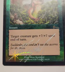 Might of Oaks Ron Spencer Signed Signature Silver MTG Magic - Image 2