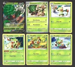Grookey Rillaboom V Thwackey Collectors Card Collection Set of 6 Holo Ultra Rare - Image 1