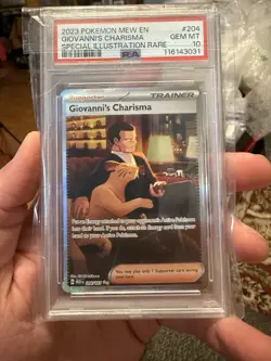 2023 Pokemon SV 151 Giovanni's Charisma #204/165 PSA 10 - Image 1