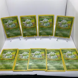 Pokemon Base Set Bulbasaur 44/102 x9 - Vintage 1999 - Bundle Lot - Image 1