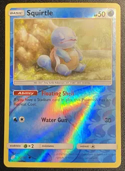 Squirtle Reverse Holo 22/181 Pokemon TCG Sun & Moon Team Up Reverse Holo NM - Image 1